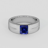 1.09 Ct. Blue Sapphire Ring, 10K White Gold 1