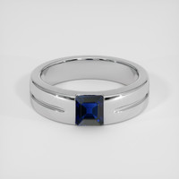 0.76 Ct. Blue Sapphire Ring, 14K White Gold 1