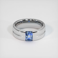 0.87 Ct. Sapphire Ring, 14K White Gold 1