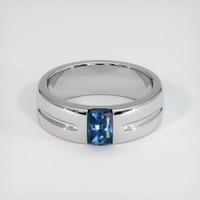 0.96 Ct. Sapphire Ring, 14K White Gold 1