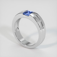 0.86 Ct. Blue Sapphire Ring, 14K White Gold 2