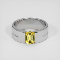 0.98 Ct. Yellow Sapphire Ring, 14K White Gold 1