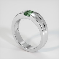 0.59 Ct. Bluish Green Sapphire Ring, 14K White Gold 2