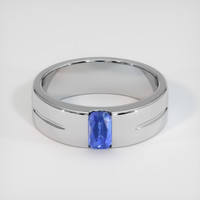 0.74 Ct. Sapphire Ring, 14K White Gold 1