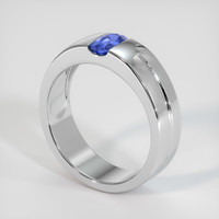 0.74 Ct. Sapphire Ring, 14K White Gold 2