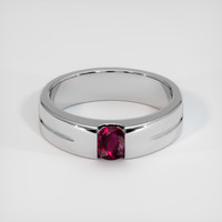 0.49 Ct. Ruby Ring, 18K White Gold 1
