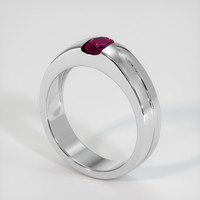 0.49 Ct. Ruby Ring, 18K White Gold 2