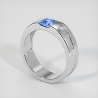 0.79 Ct. Blue Sapphire Ring, 18K White Gold 2