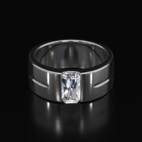 1.64 Ct. Sapphire Ring, 18K White Gold 1