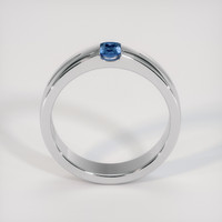 0.42 Ct. Greenish Blue Sapphire Ring, 18K White Gold 3
