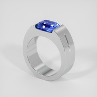 6.64 Ct. Blue Sapphire Ring, 18K White Gold 2
