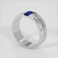 0.94 Ct. Blue Sapphire Ring, 18K White Gold 2