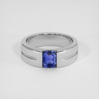 0.96 Ct. Blue Sapphire Ring, 18K White Gold 1