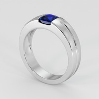 0.65 Ct. Blue Sapphire Ring, 18K White Gold 2