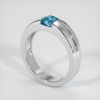 1.05 Ct. Greenish Blue Sapphire Ring, 18K White Gold 2