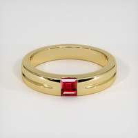 0.35 Ct. Ruby Ring, 14K Yellow Gold 1