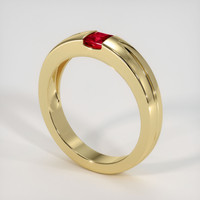 0.35 Ct. Ruby Ring, 14K Yellow Gold 2