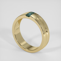 0.34 Ct. Bluish Green Sapphire Ring, 14K Yellow Gold 2