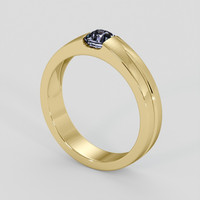 0.63 Ct. Purplish Blue Sapphire Ring, 14K Yellow Gold 2