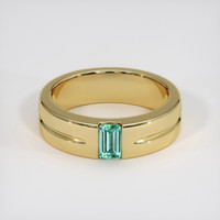 0.38 Ct. Emerald Ring, 18K Yellow Gold 1