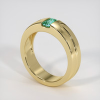 0.38 Ct. Emerald Ring, 18K Yellow Gold 2