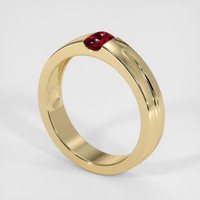 0.64 Ct. Ruby Ring, 18K Yellow Gold 2