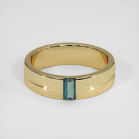 0.34 Ct. Bluish Green Sapphire Ring, 18K Yellow Gold 1