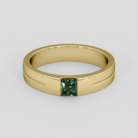 0.62 Ct. Green Sapphire Ring, 18K Yellow Gold 1