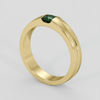 0.62 Ct. Green Sapphire Ring, 18K Yellow Gold 2