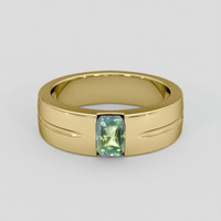 1.04 Ct. Bluish Green Sapphire Ring, 18K Yellow Gold 1
