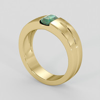 1.04 Ct. Bluish Green Sapphire Ring, 18K Yellow Gold 2