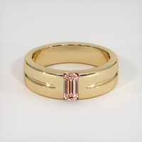 0.61 Ct. Padparadscha Sapphire Ring, 18K Yellow Gold 1