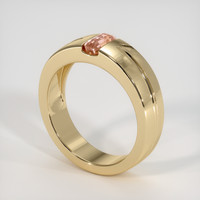 0.61 Ct. Padparadscha Sapphire Ring, 18K Yellow Gold 2