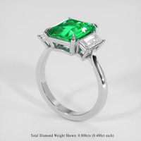3.05 Ct. Emerald Ring, Platinum 950 2