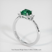3.05 Ct. Bluish Green Sapphire Ring, 14K White Gold 2