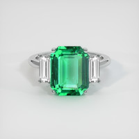 4.00 Ct. Emerald Ring, 18K White Gold 1