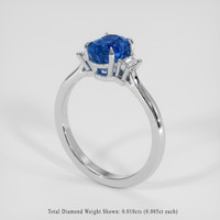 1.62 Ct. Blue Sapphire Ring, 18K White Gold 2