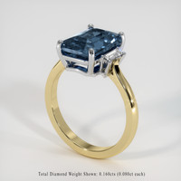 3.53 Ct. Gemstone Ring, 14K White & Yellow 2