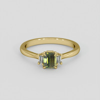 0.82 Ct. Greenish Yellow Sapphire Ring, 10K Yellow Gold 1