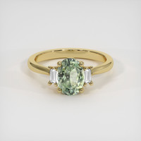 1.33 Ct. Yellowish Green Sapphire Ring, 10K Yellow Gold 1