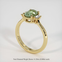 1.33 Ct. Yellowish Green Sapphire Ring, 10K Yellow Gold 2