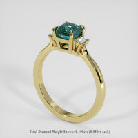 1.25 Ct. Greenish Blue Sapphire Ring, 10K Yellow Gold 2