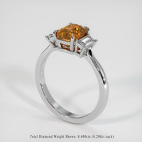 5.08 Ct. Orangish Brown Sapphire Ring, 14K Yellow Gold 2