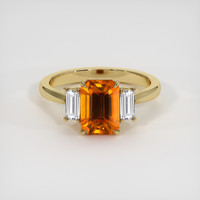 3.05 Ct. Orange Sapphire Ring, 14K Yellow Gold 1