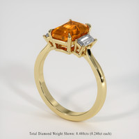 3.05 Ct. Orange Sapphire Ring, 14K Yellow Gold 2