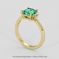 1.29 Ct. Emerald Ring, 18K Yellow Gold 2