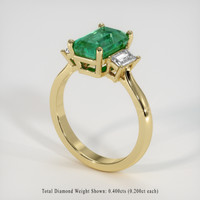 2.17 Ct. Emerald Ring, 18K Yellow Gold 2