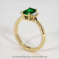 0.54 Ct. Emerald Ring, 18K Yellow Gold 2