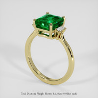 2.54 Ct. Emerald Ring, 18K Yellow Gold 2