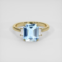 2.32 Ct. Blue Aquamarine Ring, 18K Yellow Gold 1